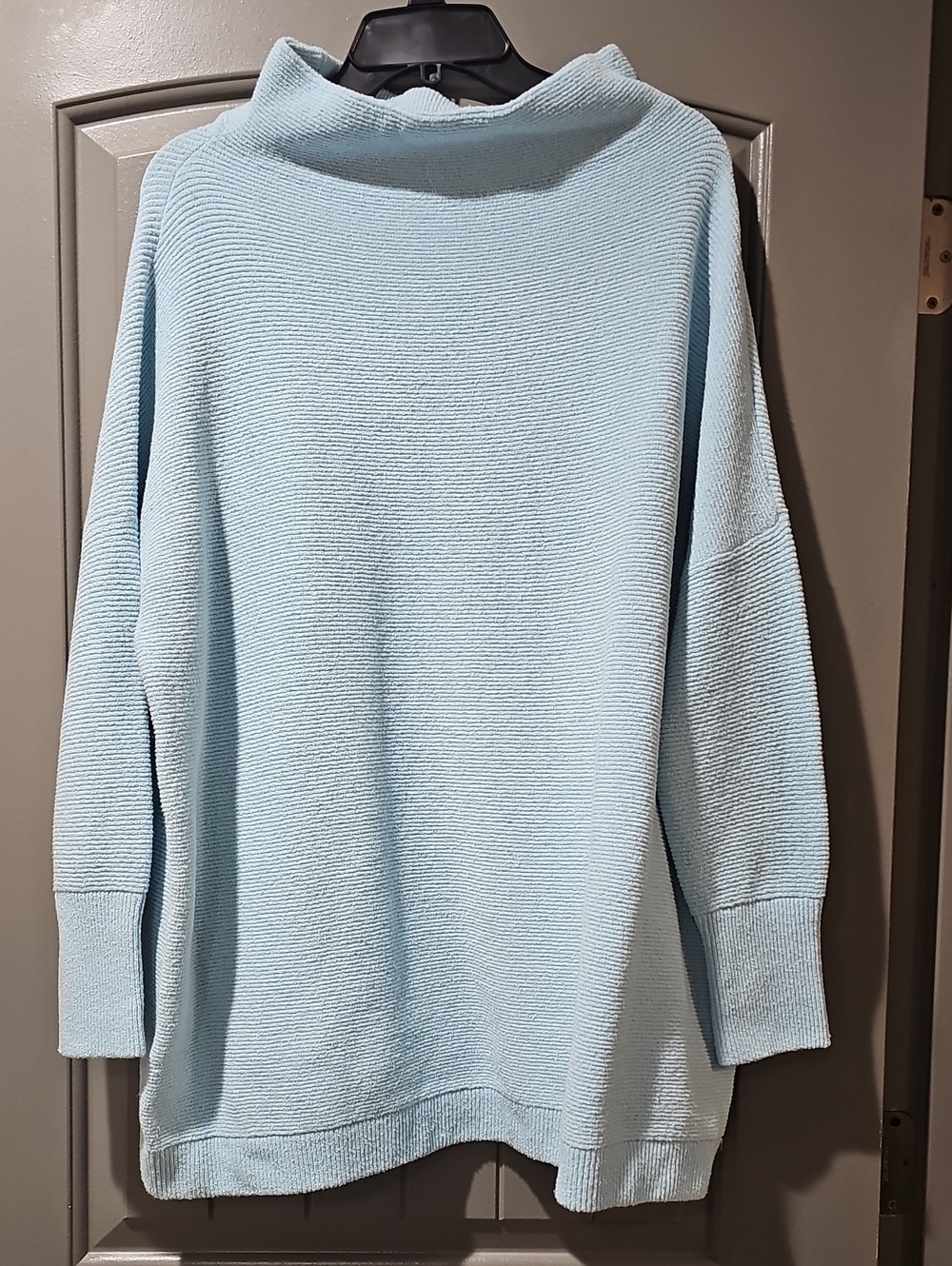 Free People Light Blue Oversized Turtleneck Sweater (E)